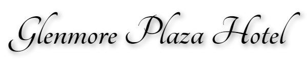 Glenmore Plaza Hotel logo in elegant script font.